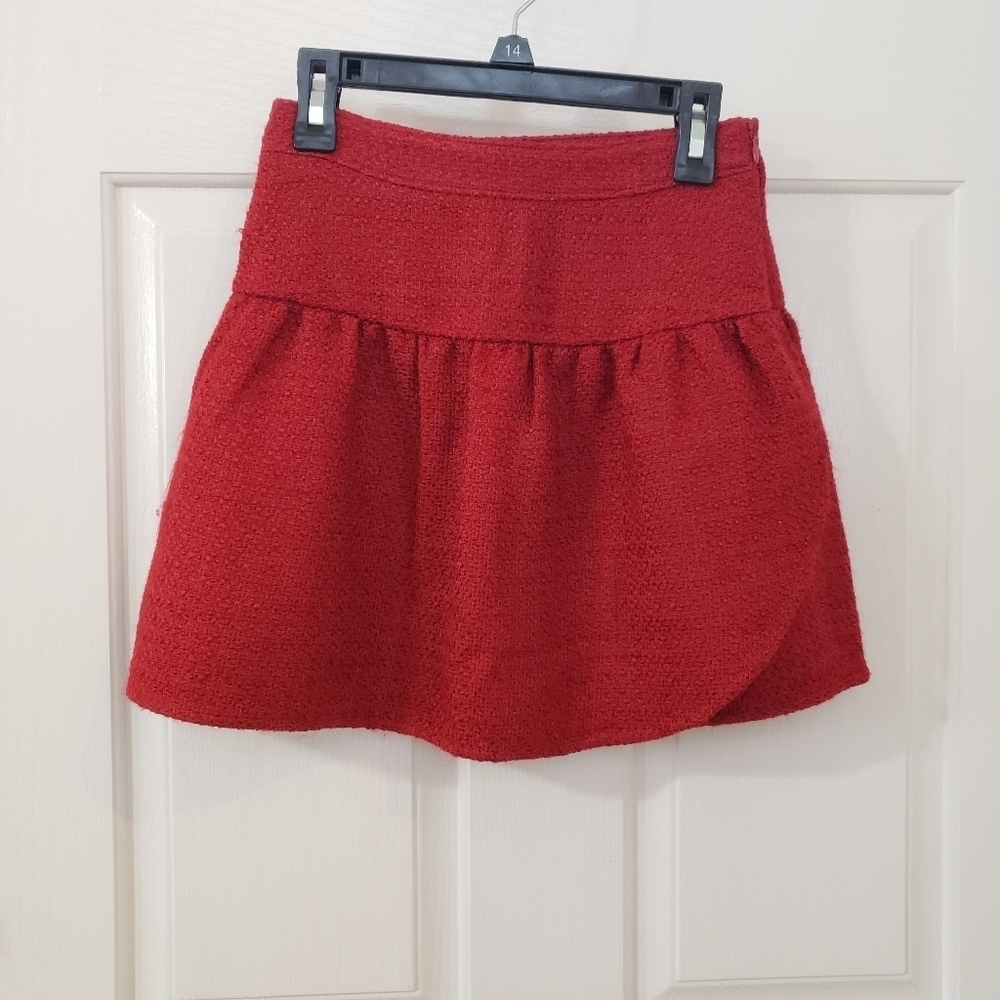 Brooks Brothers Vibrant Red Skater Skirt